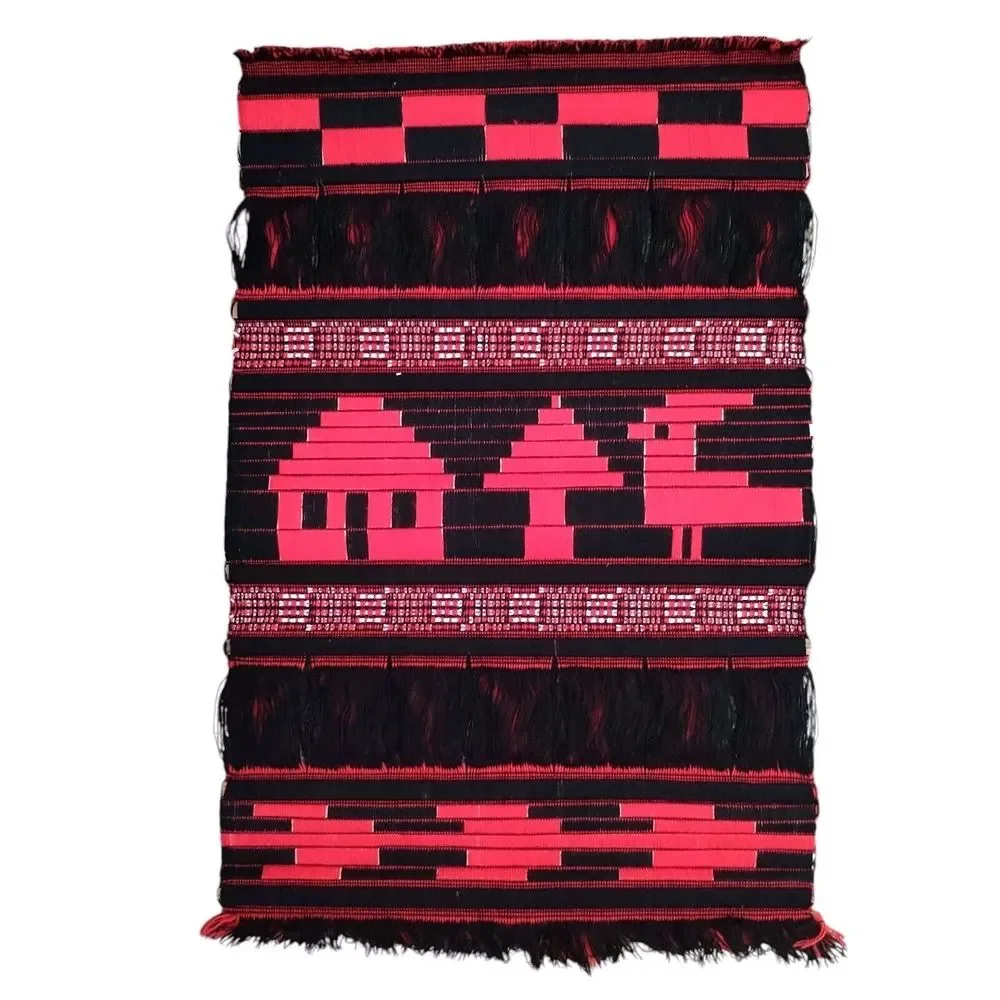 Peruvian South American Ethnic Woven Wall Hanging‎ Red Black Southwest 14